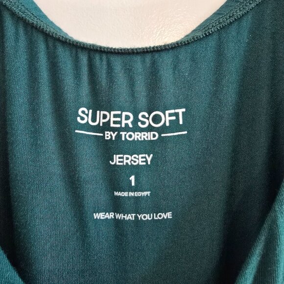 Torrid Mini Super Soft Tiered Skater Dress - Green - Picture 6 of 9